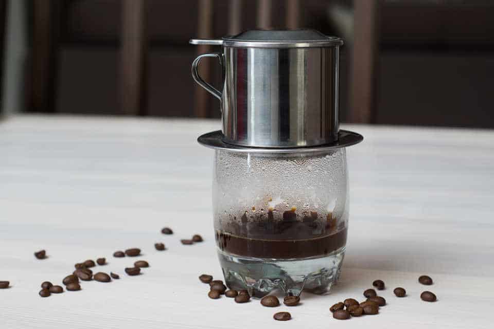 Vietnamese coffee with a Phin, brewing with a Phin, how to make Vietnamese coffee