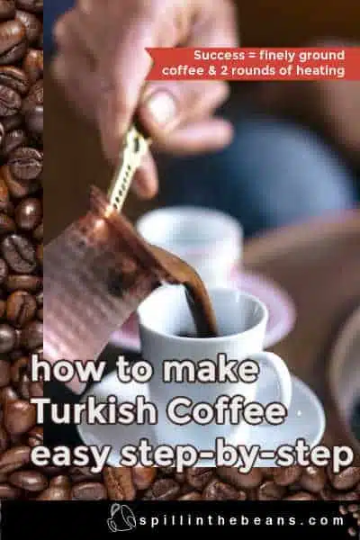 how to make Turkish coffee, Turkish coffee step by step