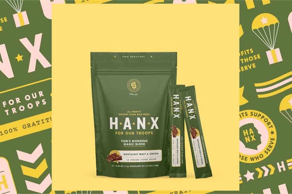 Hanks coffee sticks, Hanx coffee sticks, coffee for our troops, Tom Hanx coffee