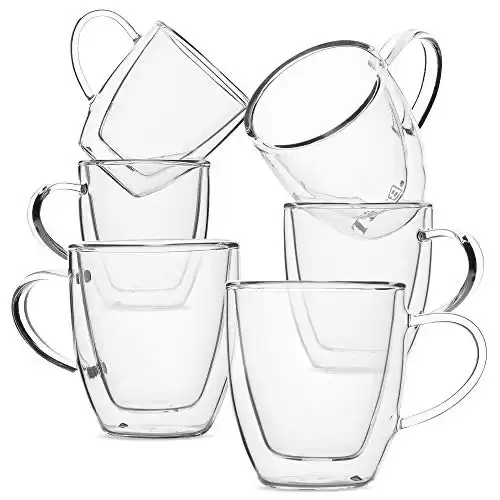 BTaT- Small Glass Espresso Cups Set of 6 (2.0 oz, 60 ml)