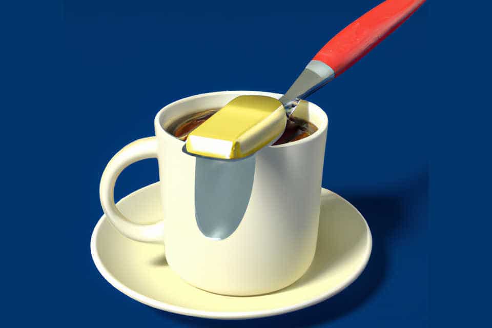 coffee with butter, butter in coffee, how much butter should I put in coffee, is butter in coffee healthy