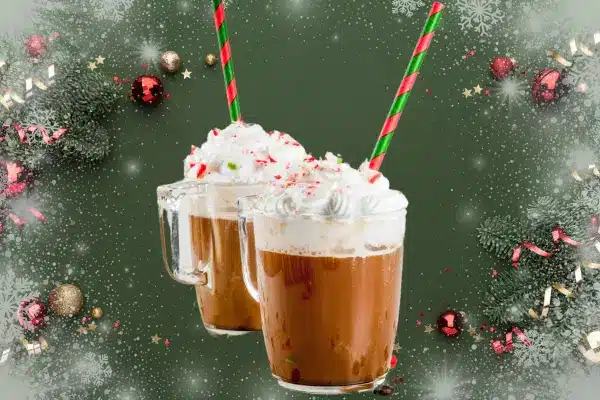christmas coffee, candy cane latte