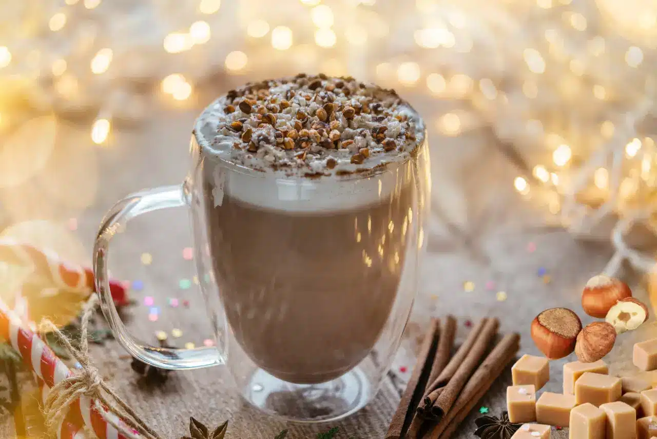 Cinnamon Hazelnut Praline Christmas Coffee, Christmas coffee recipes, best coffees for holiday parties