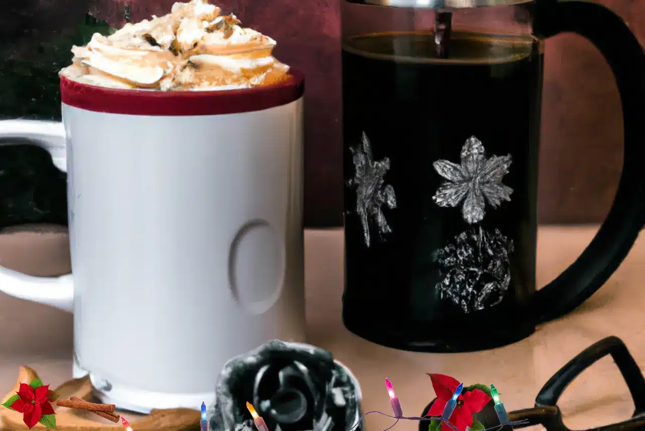 festive spice delight christmas coffee, Christmas coffee with French press
