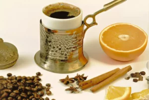 spiced orange christmas turkish coffee, turkish coffee, holiday turkish coffee